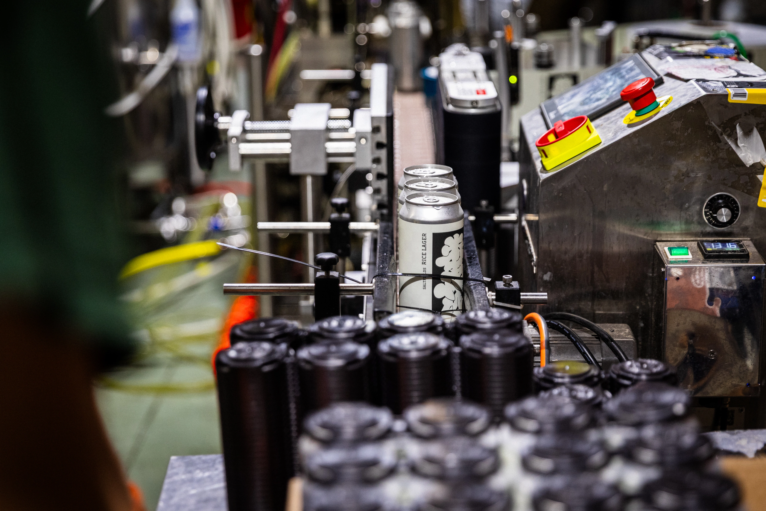 Saltfields cans moving through the canning line