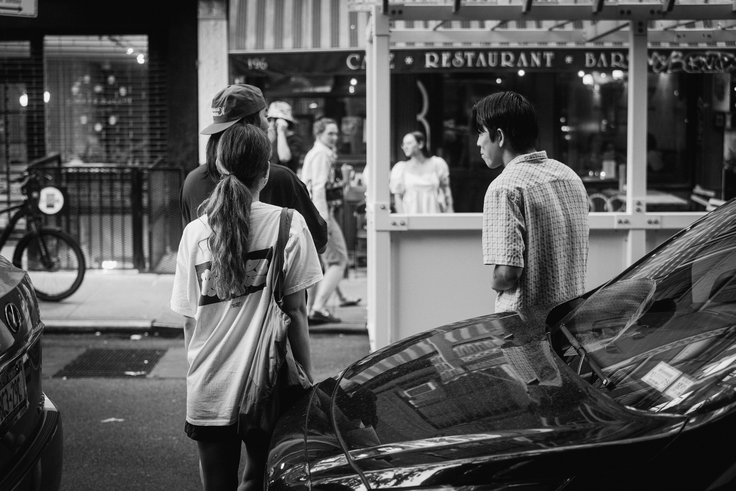 Guests outside C as in Charlie in New York